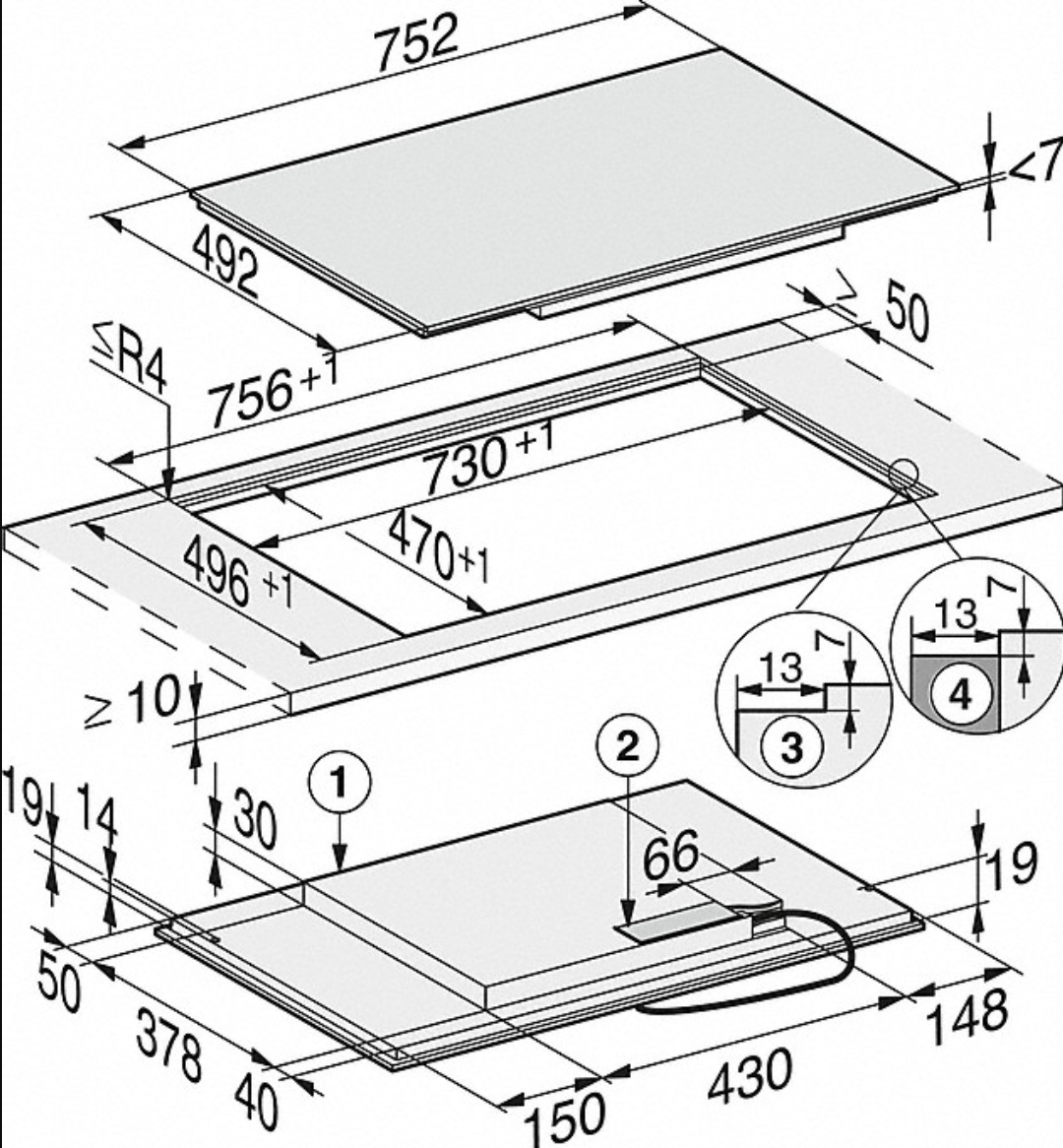 MIELE KM7414FX inductiekookplaat - 75cm