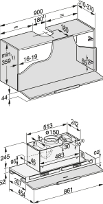 MIELE DAS8930EDST telescopische dampkap - 90cm MIELE DAS8930EDST telescopische dampkap - 90cm