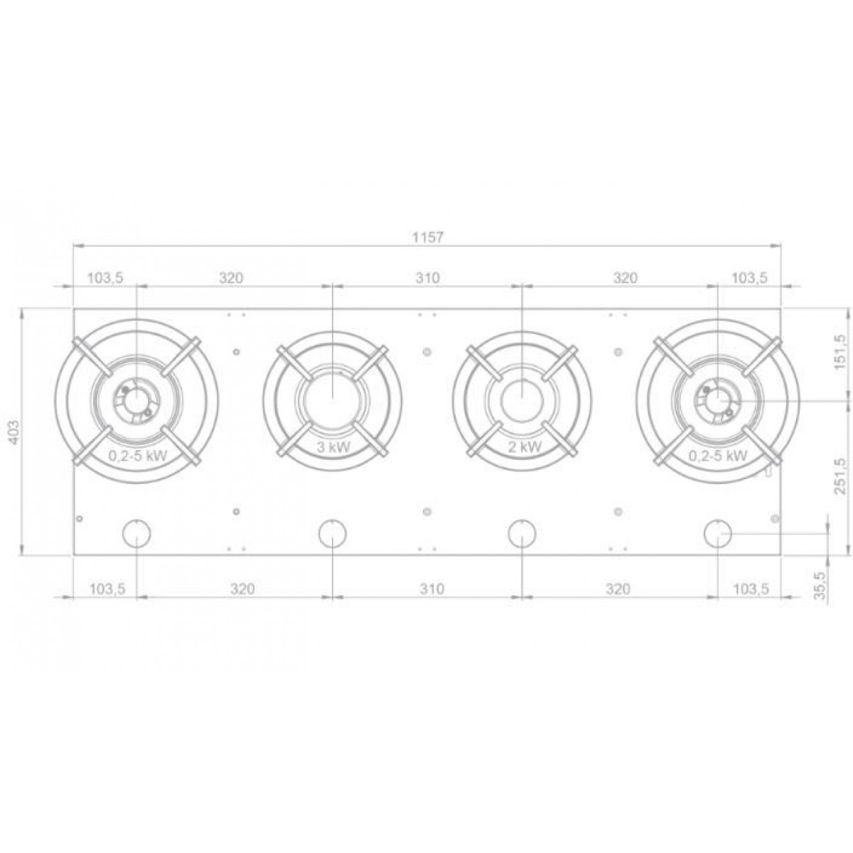 NOVY 56012 gaskookplaat - domino NOVY 56012 gaskookplaat - domino