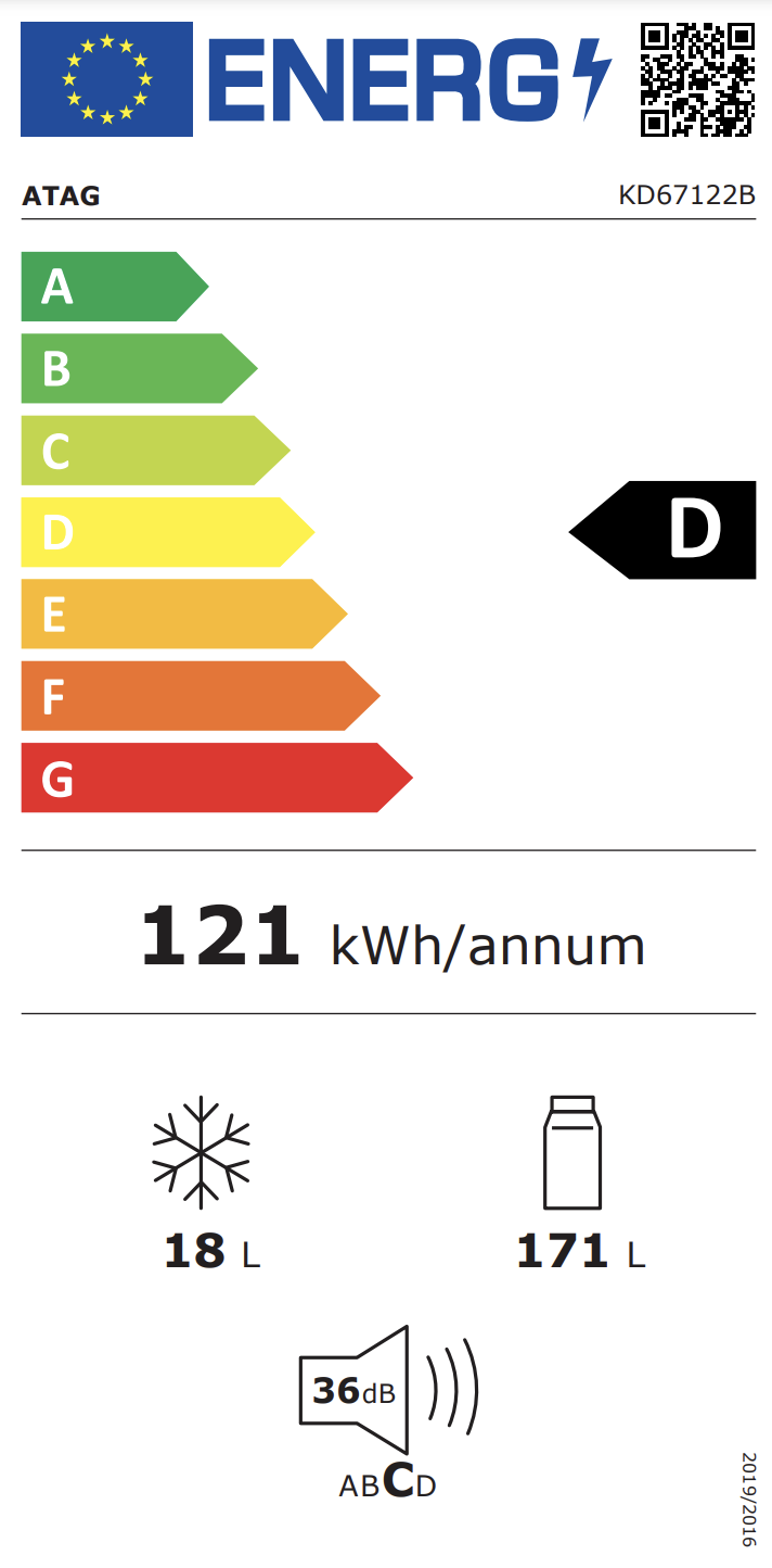 ATAG KD67122B koelkast met vriesvak  - 122cm ATAG KD67122B koelkast met vriesvak  - 122cm