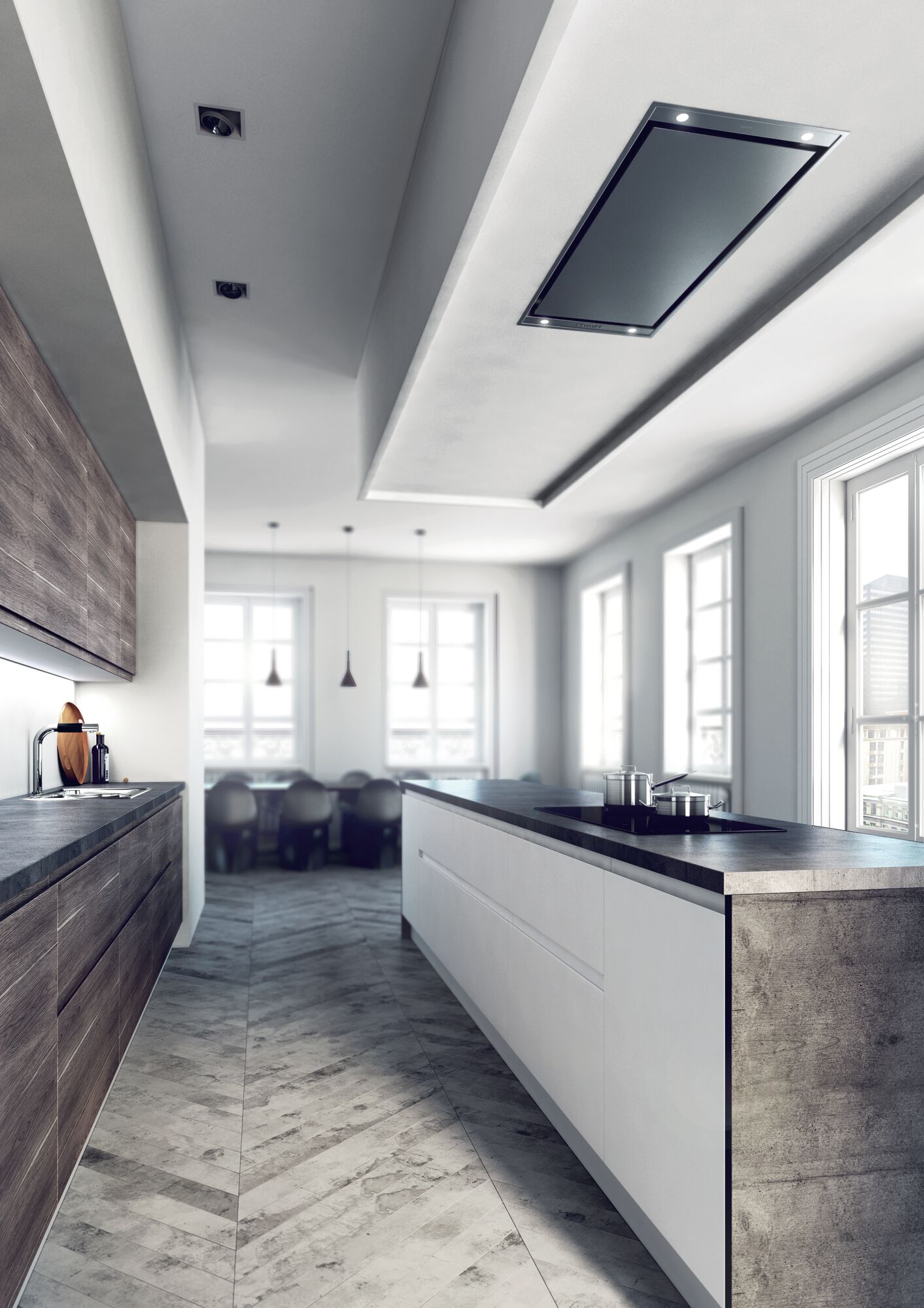 NOVY 6840 Pureline plafonddampkap - 120cm NOVY 6840 Pureline plafonddampkap - 120cm