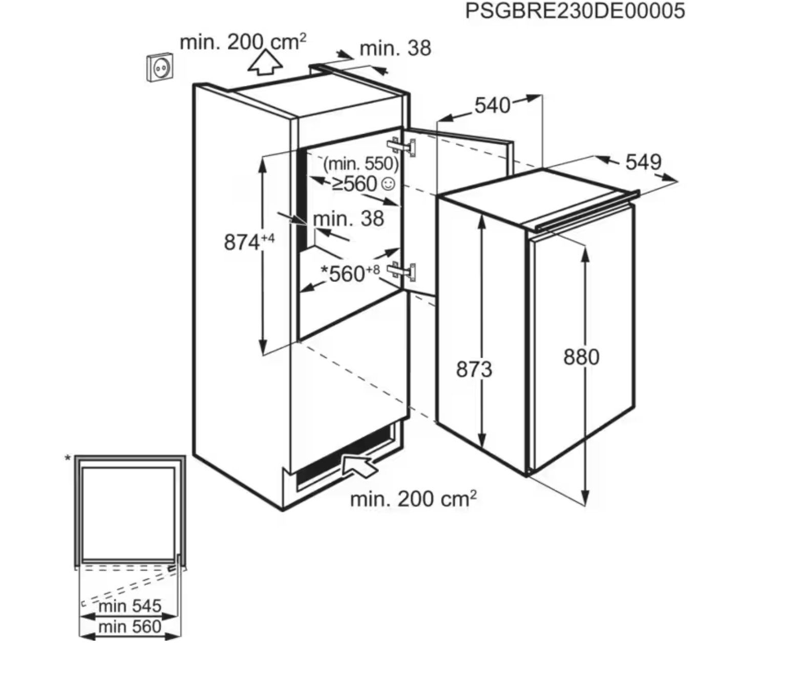 AEG TAB6L88ES 6000 inbouw vriezer - 88cm AEG TAB6L88ES 6000 inbouw vriezer - 88cm