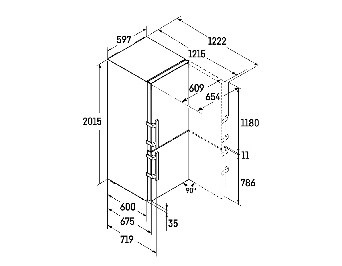LIEBHERR CNDGC571320 vrijstaande koel-/vriescombinatie - 201cm