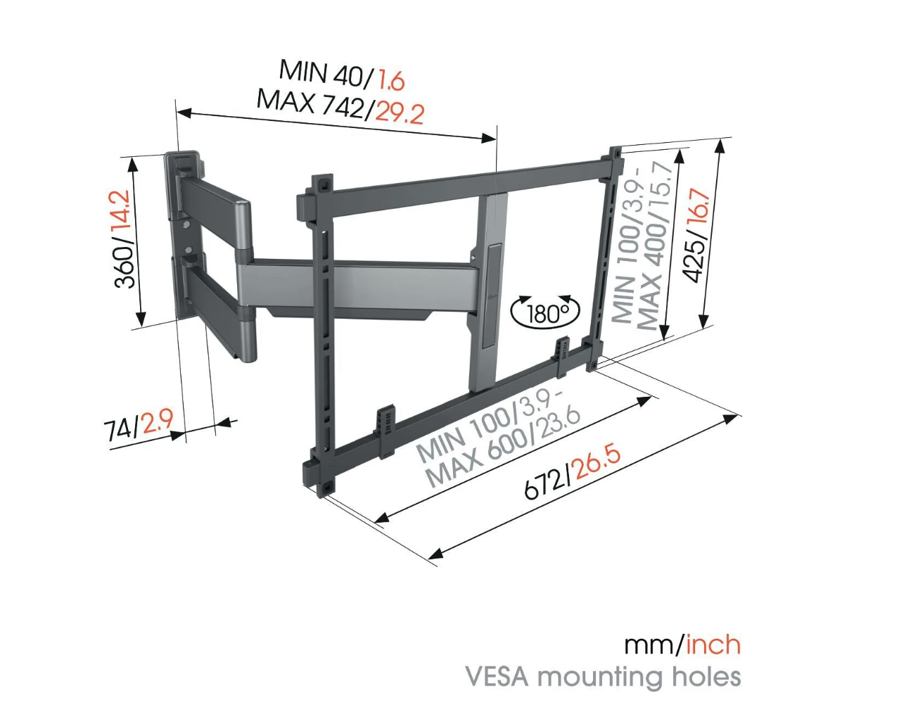 VOGELS TVM5845 draaibare beugel VOGELS TVM5845 draaibare beugel