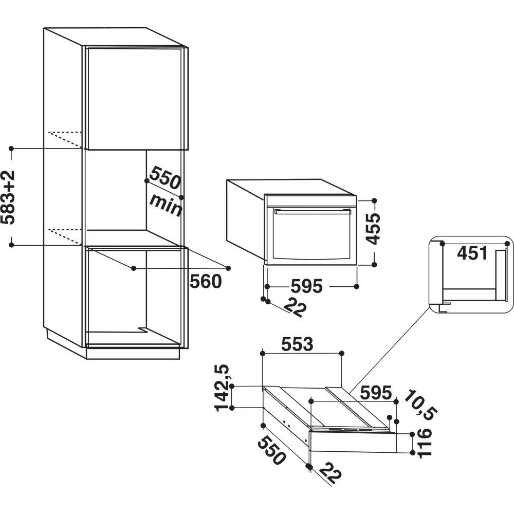 WHIRLPOOL W11SVD140 W11 COLLECTION vacumeerlade - 14cm WHIRLPOOL W11SVD140 W11 COLLECTION vacumeerlade - 14cm