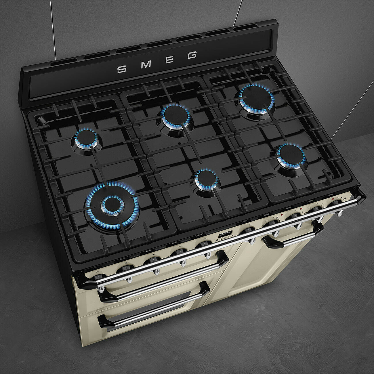 SMEG TR93P fornuis met gaskookplaat - 90cm