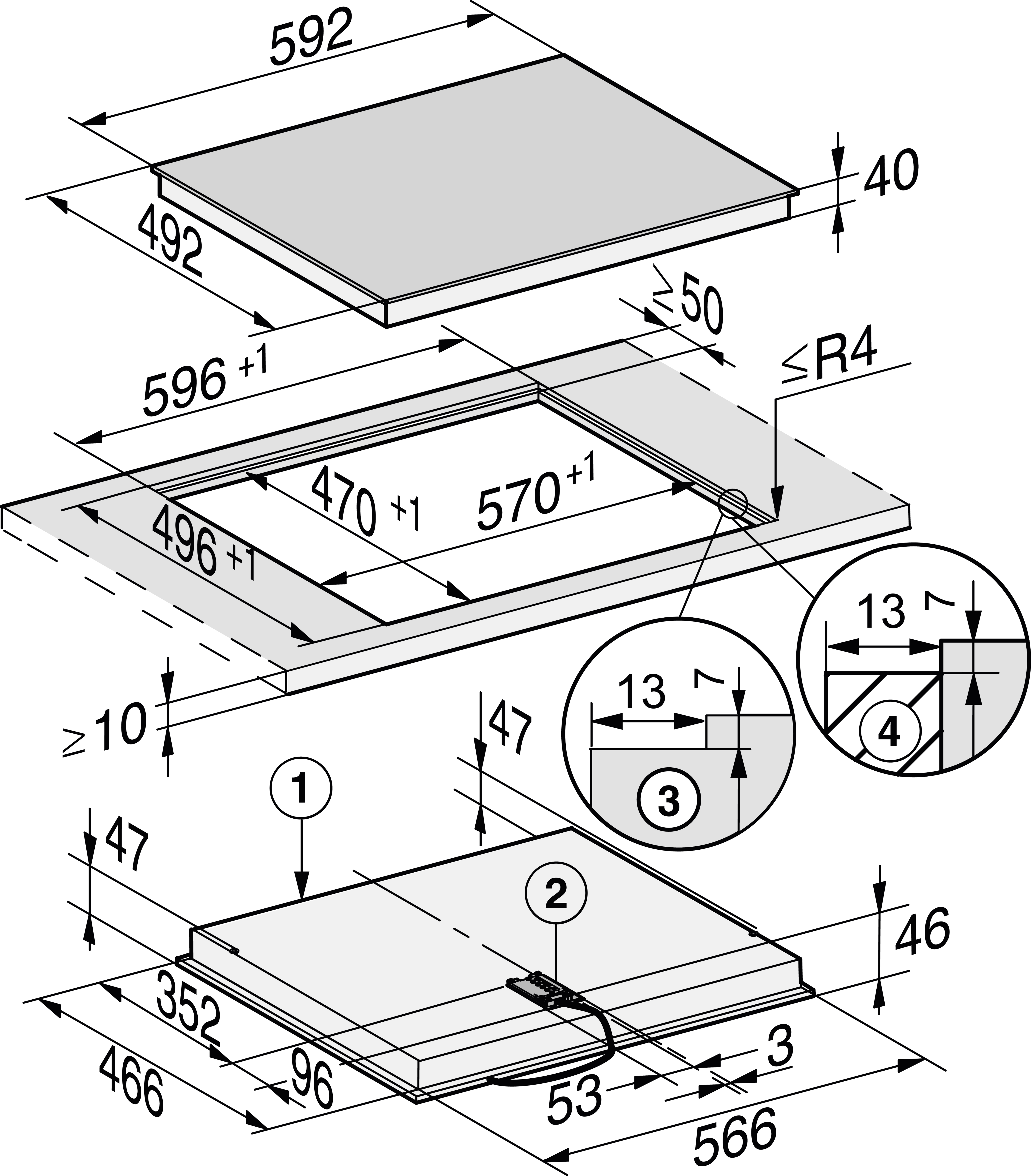 MIELE KM6520FL vitrokeramische kookplaat - 60cm MIELE KM6520FL vitrokeramische kookplaat - 60cm