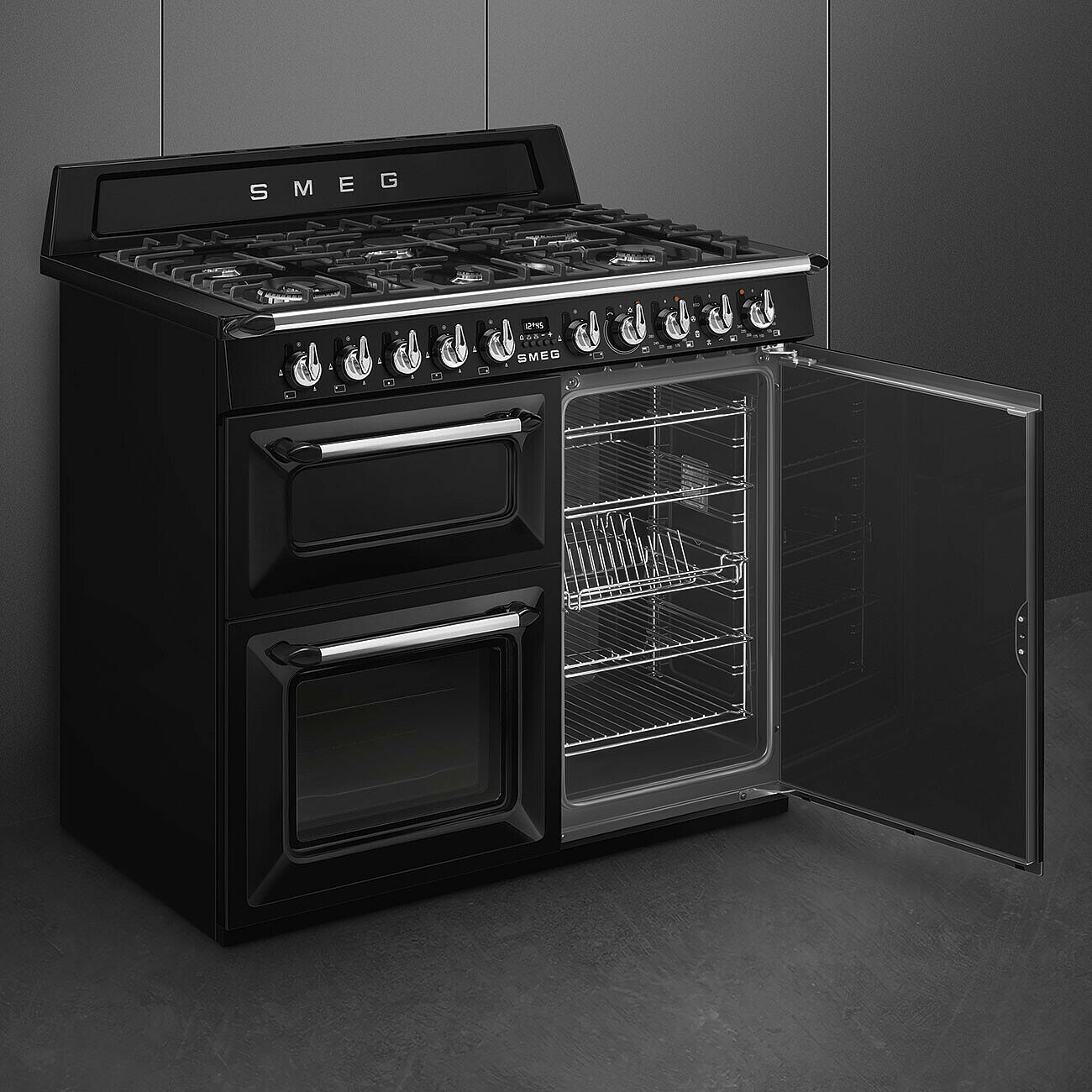 SMEG TR103BL fornuis met gaskookplaat - 100cm SMEG TR103BL fornuis met gaskookplaat - 100cm