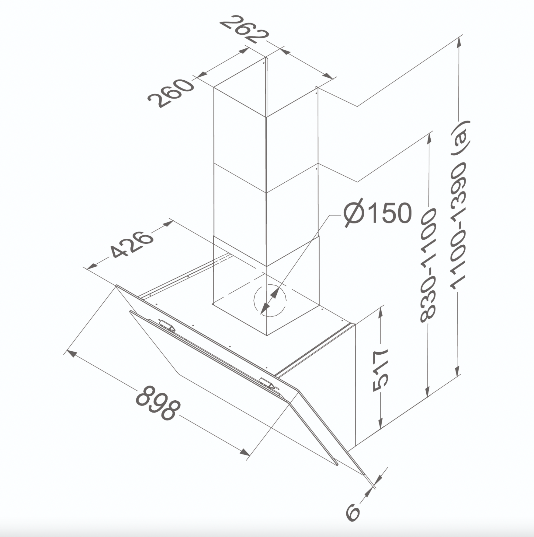 NOVY 7835 Vision headfree dampkap - 90cm NOVY 7835 Vision headfree dampkap - 90cm