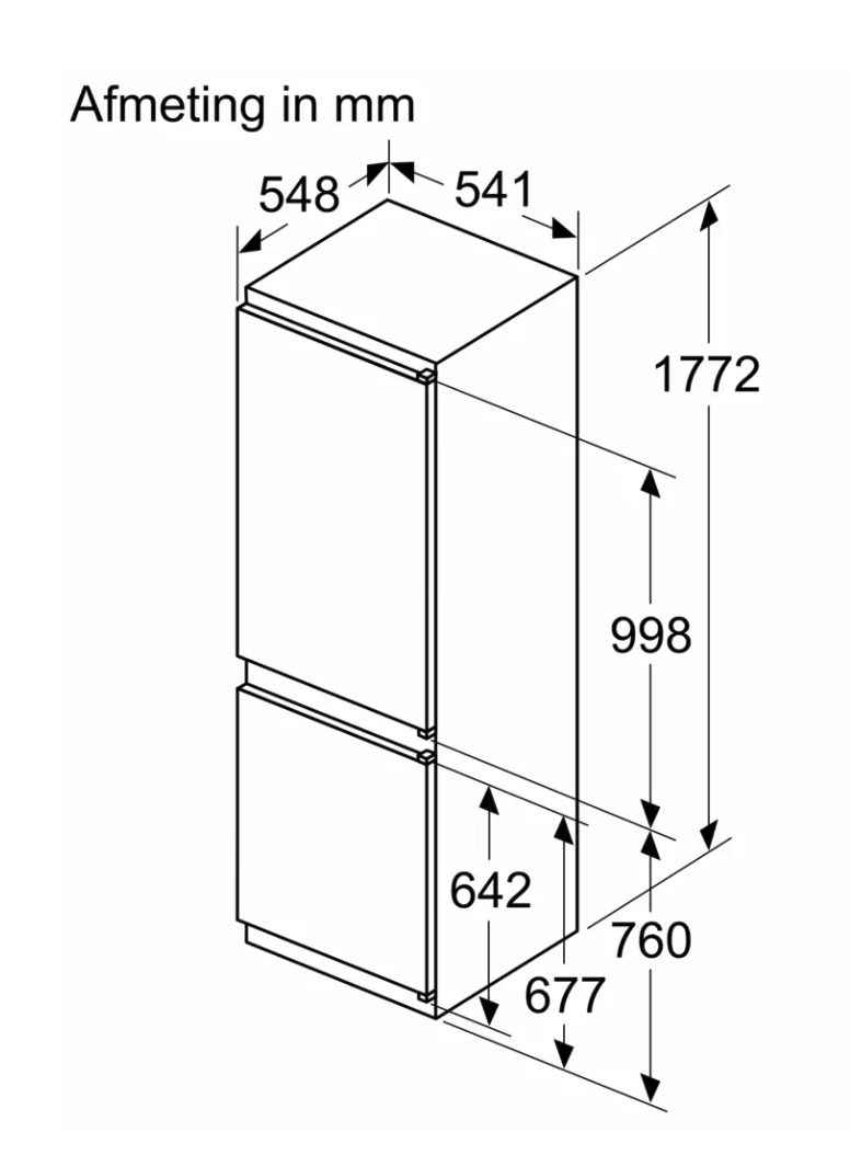 SIEMENS KI86VNSE0 IQ100 koel-/vriescombinatie - 178cm