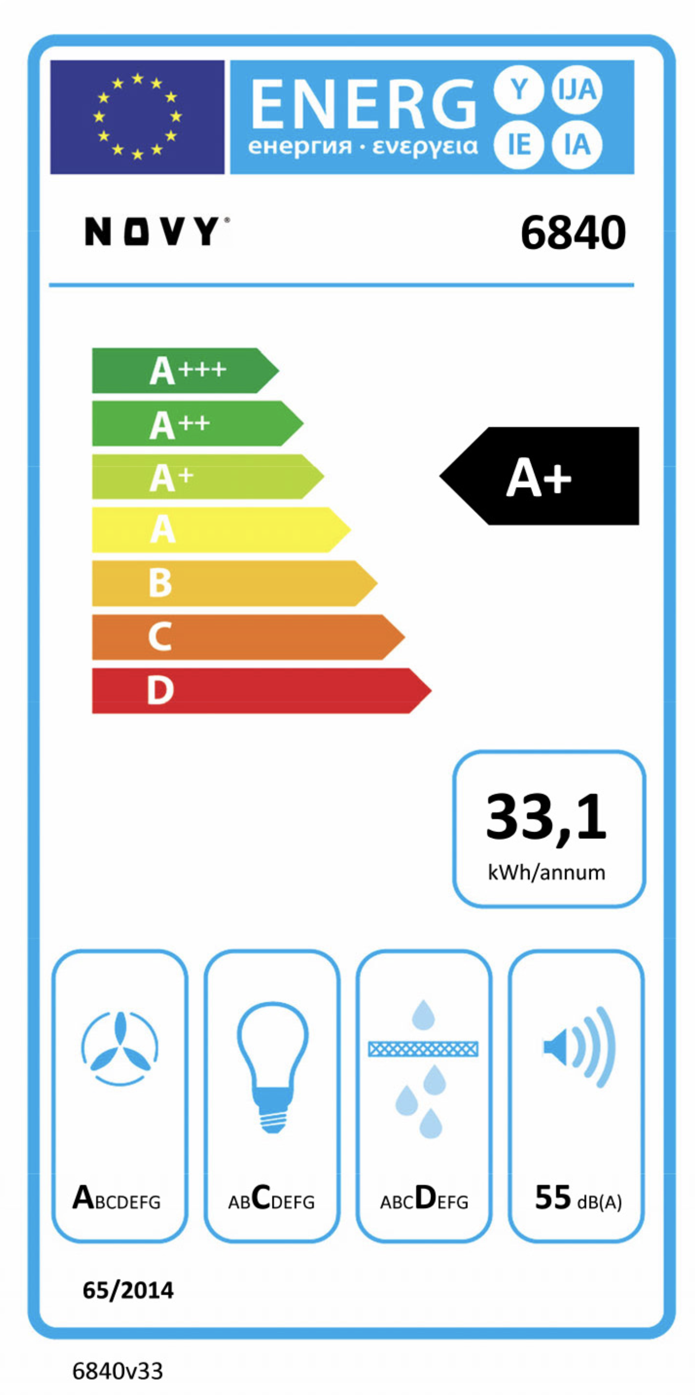 NOVY 6840 Pureline plafonddampkap - 120cm NOVY 6840 Pureline plafonddampkap - 120cm