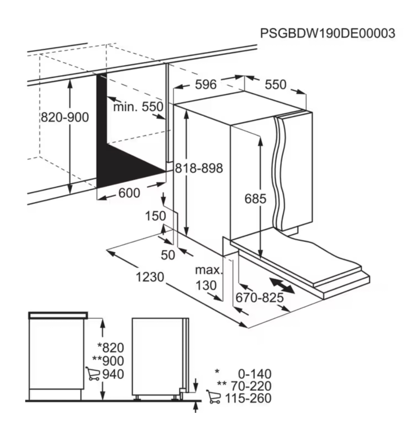 AEG FSE74747P 7000 vaatwasser volledig integreerbaar