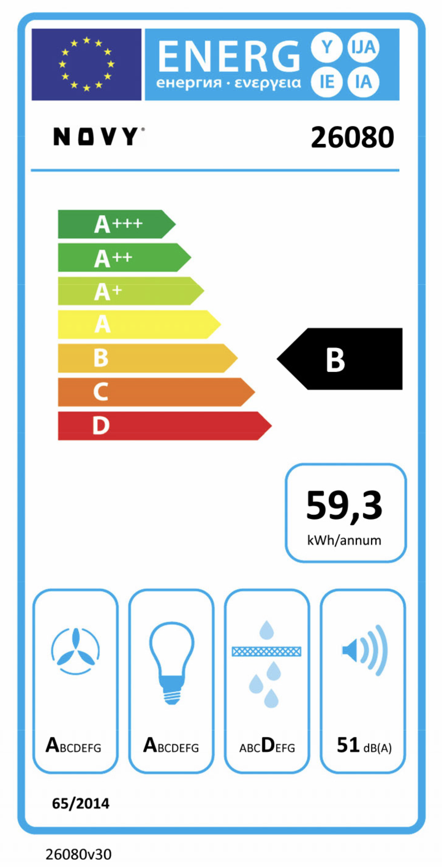 NOVY 26080 inbouw dampkap - 90cm NOVY 26080 inbouw dampkap - 90cm
