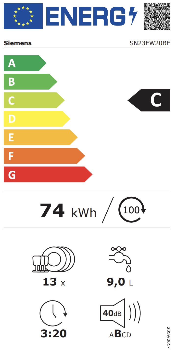 SIEMENS SN23EW20BE IQ300 vrijstaande vaatwasser