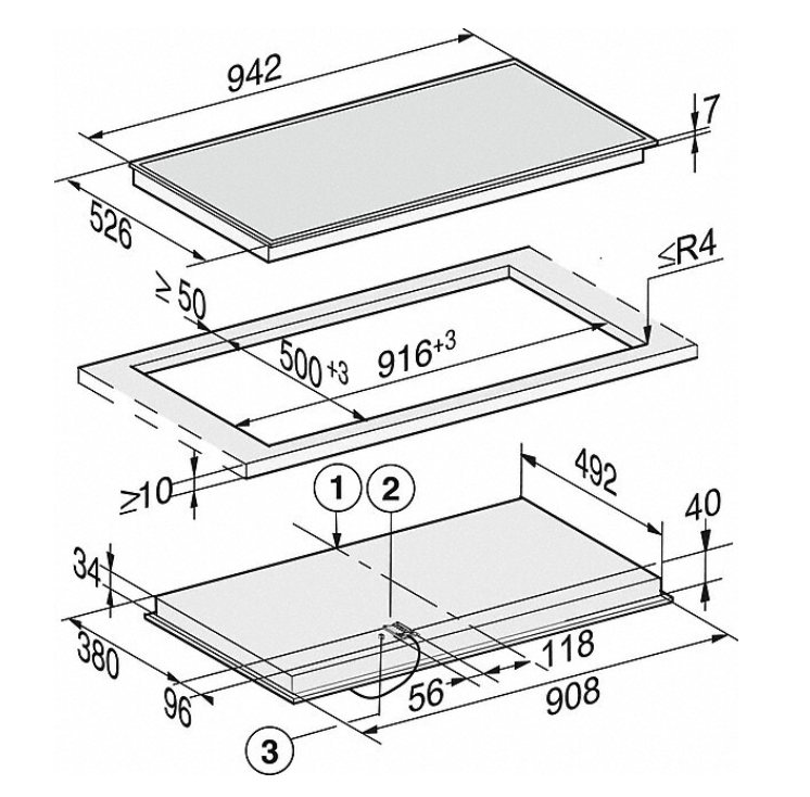 MIELE KM6565FR vitrokeramische kookplaat - 94cm MIELE KM6565FR vitrokeramische kookplaat - 94cm