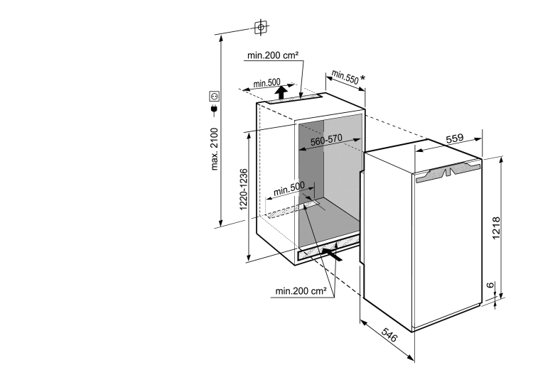 LIEBHERR IRBD415020 koelkast zonder vriesvak - 122cm LIEBHERR IRBD415020 koelkast zonder vriesvak - 122cm