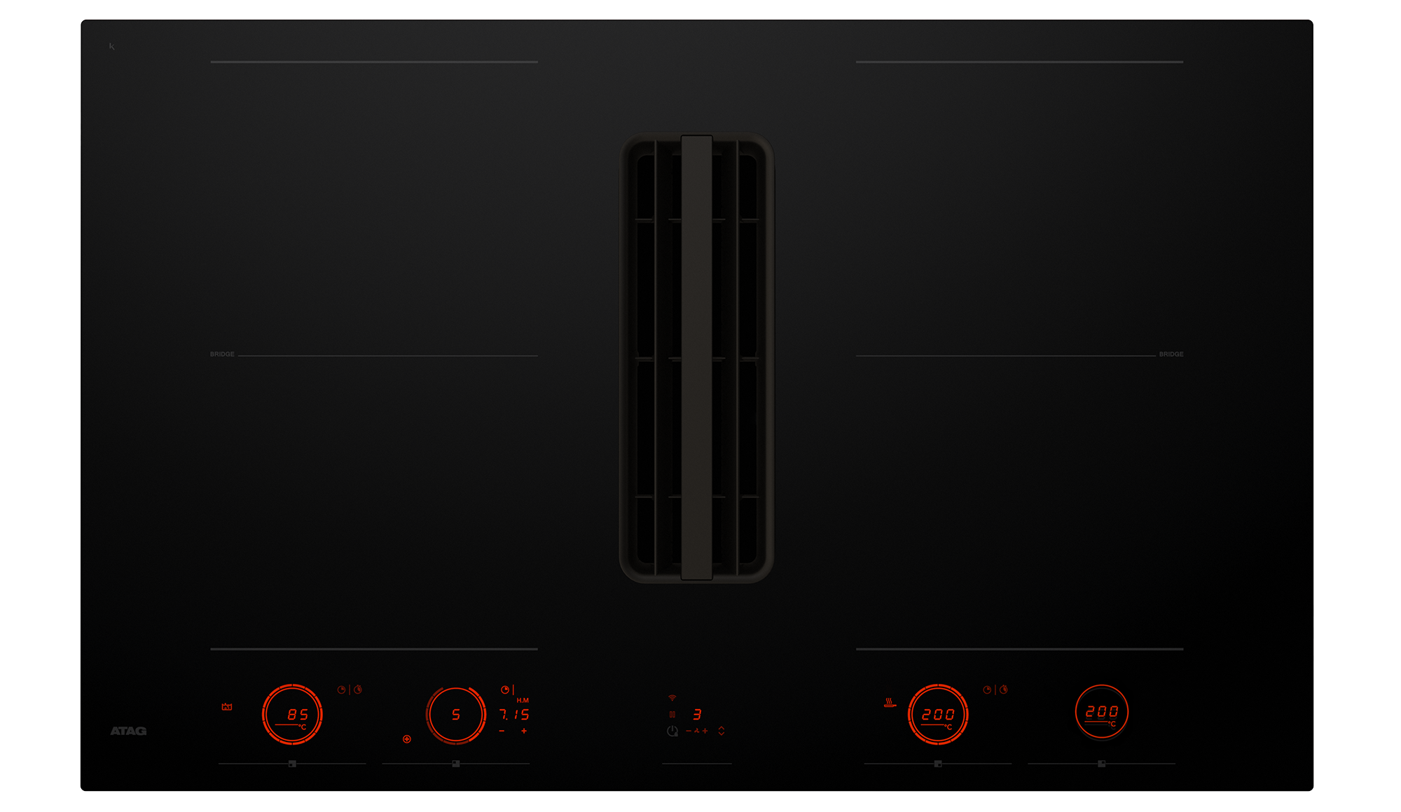 ATAG HIDD28471SVI kookplaat met afzuiging - 83cm ATAG HIDD28471SVI kookplaat met afzuiging - 83cm