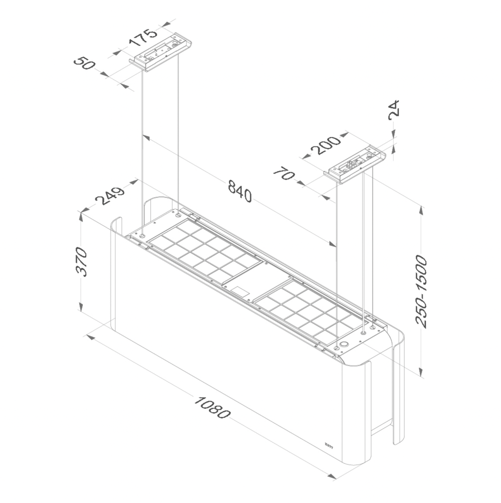 NOVY 7550 eilanddampkap - 108cm
