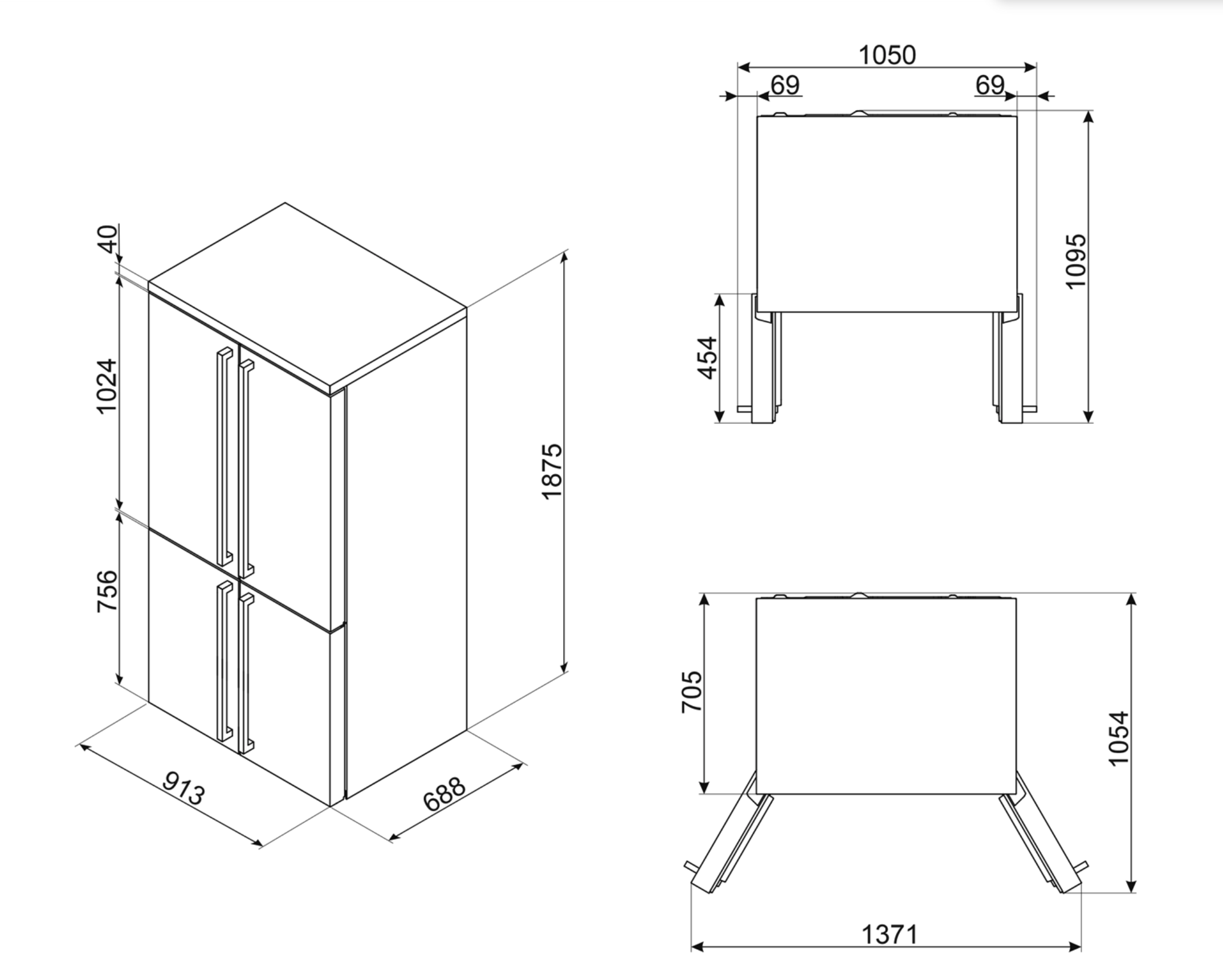 SMEG FQ960P6 side-by-side - 187cm SMEG FQ960P6 side-by-side - 187cm