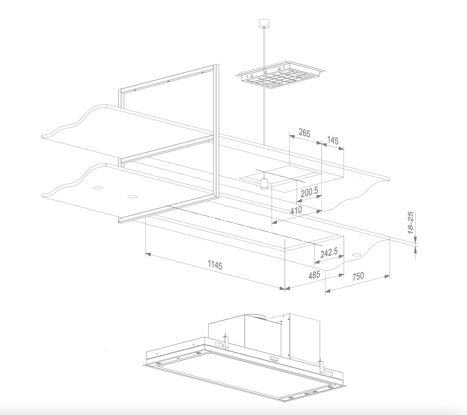 NOVY 15006 eilanddampkap - 120cm NOVY 15006 eilanddampkap - 120cm