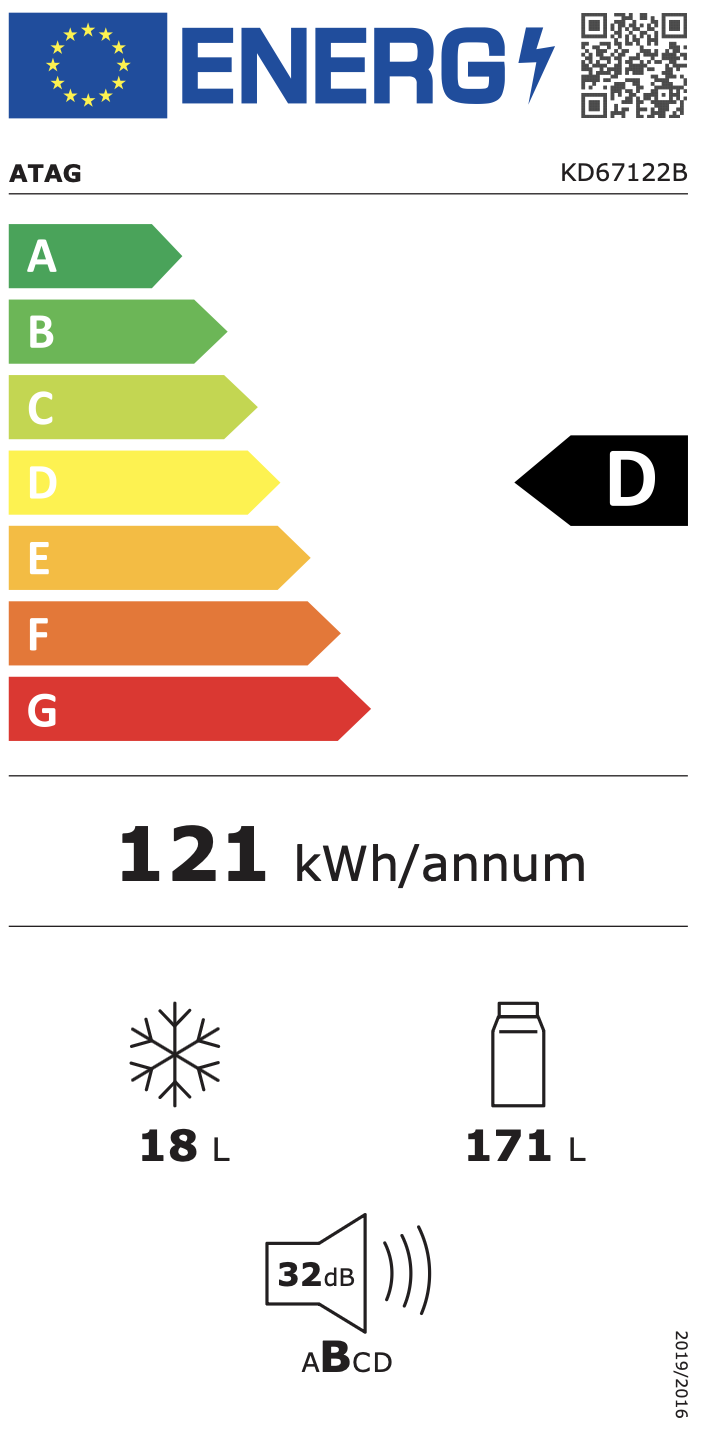 ATAG KD67122A koelkast zonder vriesvak - 122cm ATAG KD67122A koelkast zonder vriesvak - 122cm